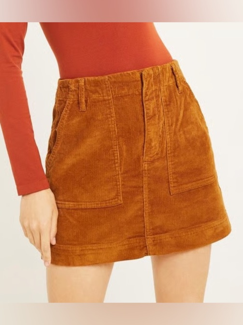 GAP Corduroy Mini Skirt in Burnt Orange